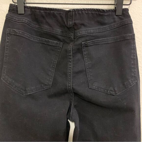 FOREVER 21 Flair Jeans Women Medium Black Stretch Elastic Waist Pull on Boho. - Picture 6 of 15